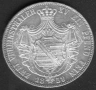 Саксония 2 талера 1859 ВU AG