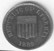 Либерия цент 1889 PR pattern CU