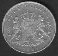 Бавария 2 гульдена 1852 AU AG