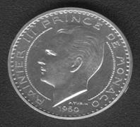 Монако 10 франков 1950 essai piefort BU/PL AG