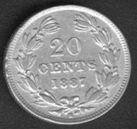 Никарагуа 20 центов 1887 AU AG