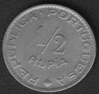 Индия Порт. 1/2 рупии 1952 АU CN